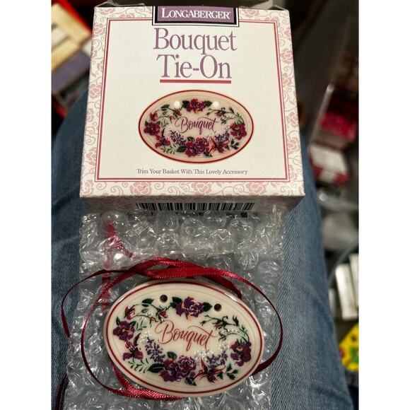 Longaberger Baskets Bouquet Basket Tie On Tie-on NEW‎ Floral Pottery - Picture 1 of 1